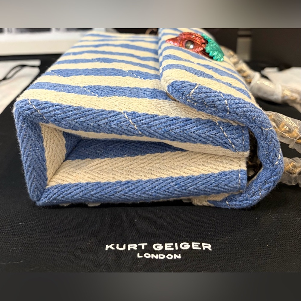 🍓NWT KURT GEIGER KENSINGTON Striped Bag/Crossbody & Everything you see - Picture 15 of 16